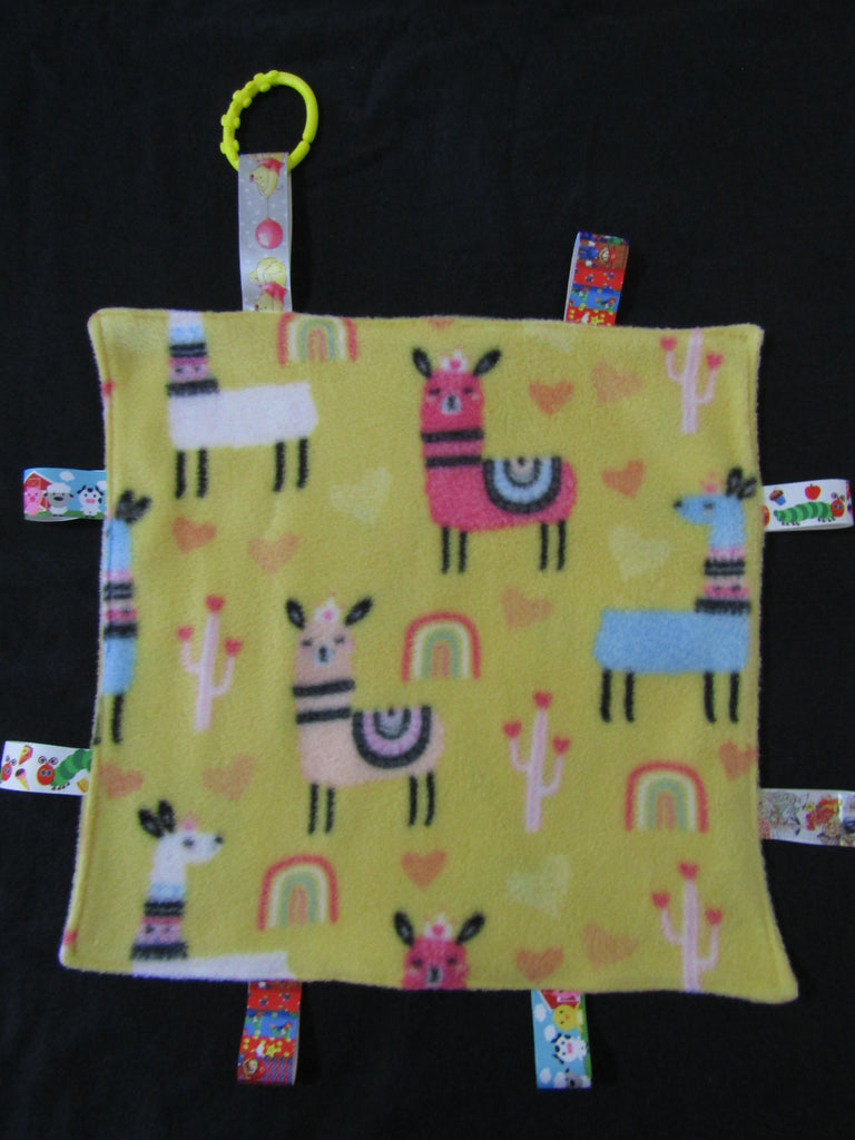 Taggy baby comforter sensory toy-Yellow llama