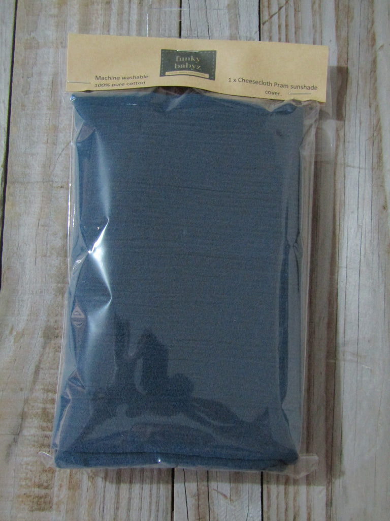 Cheesecloth pram sunshade wrap-French blue