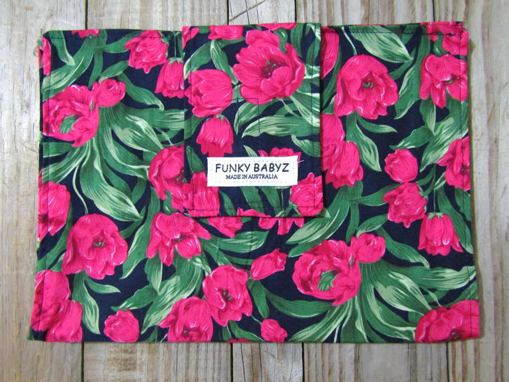 Nappy wallet-Hot pink tulips