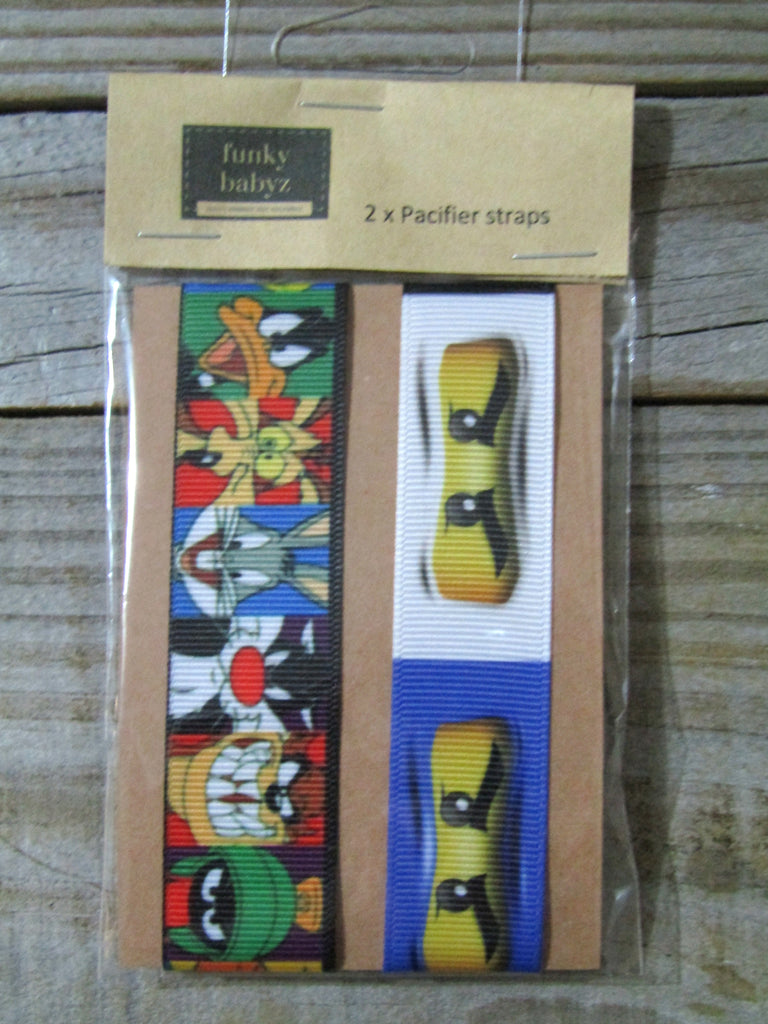 Pacifier straps,2 pack-Looney tunes,Lego faces