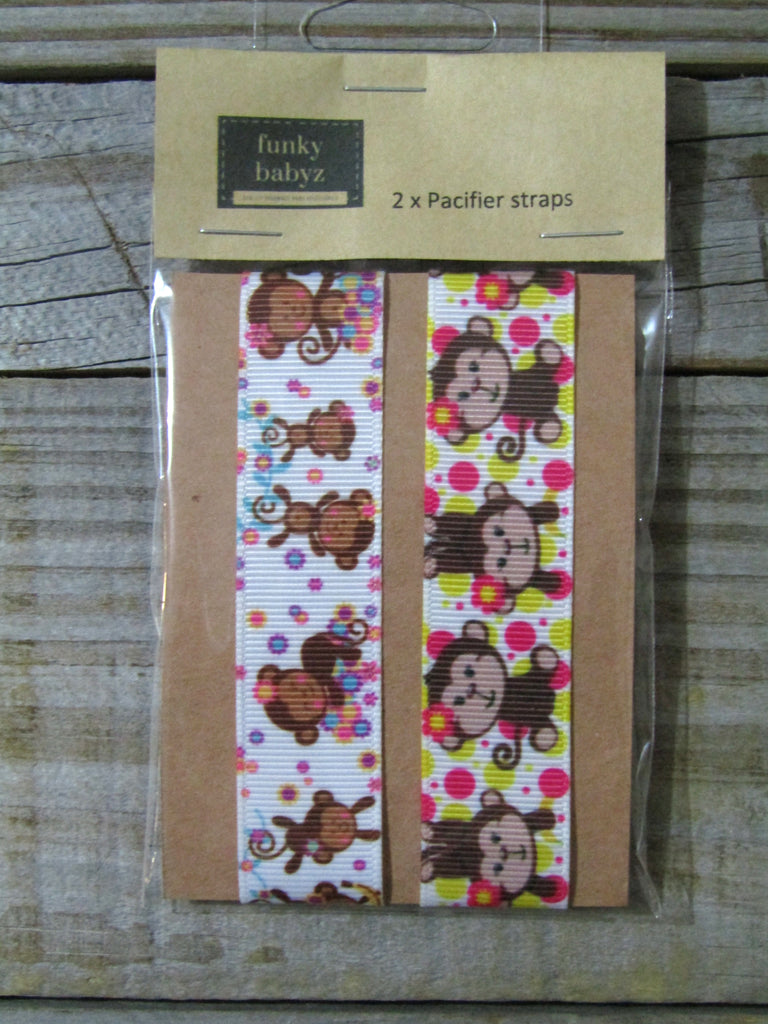 Pacifier straps,2 pack-Cheeky monkey's