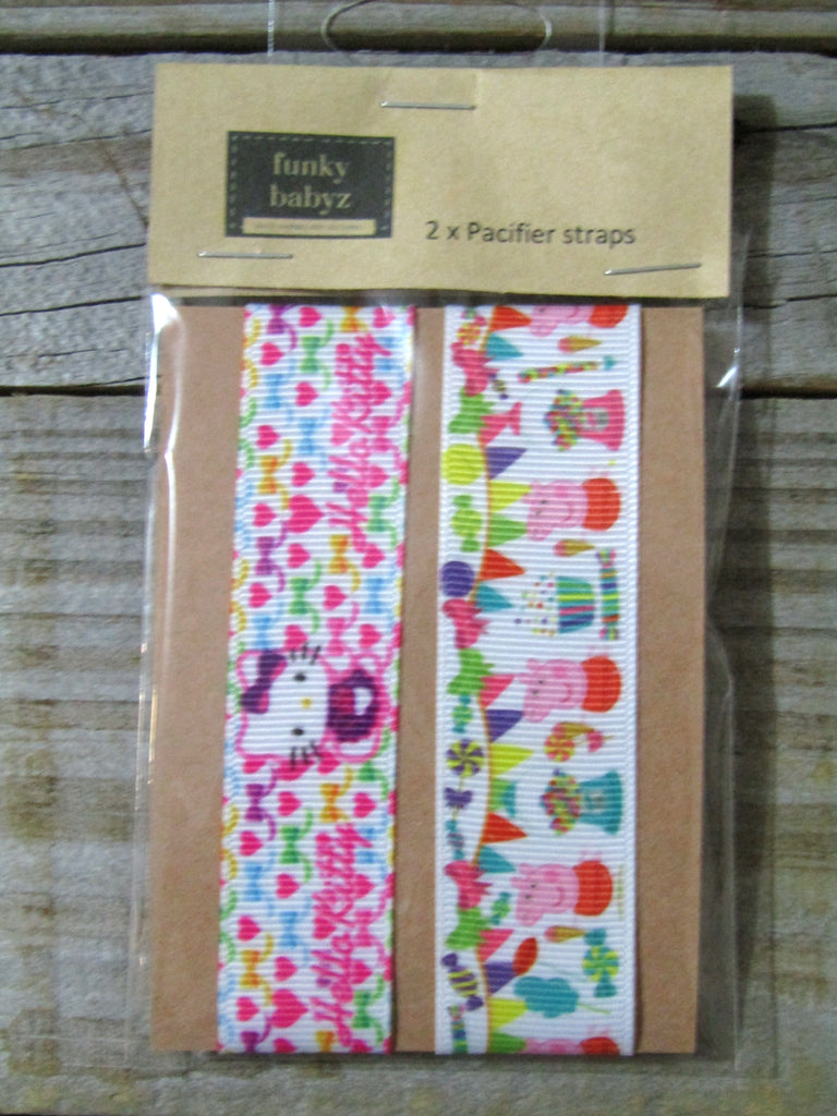 Pacifier straps,2 pack-Hello Kitty,Peppa pig