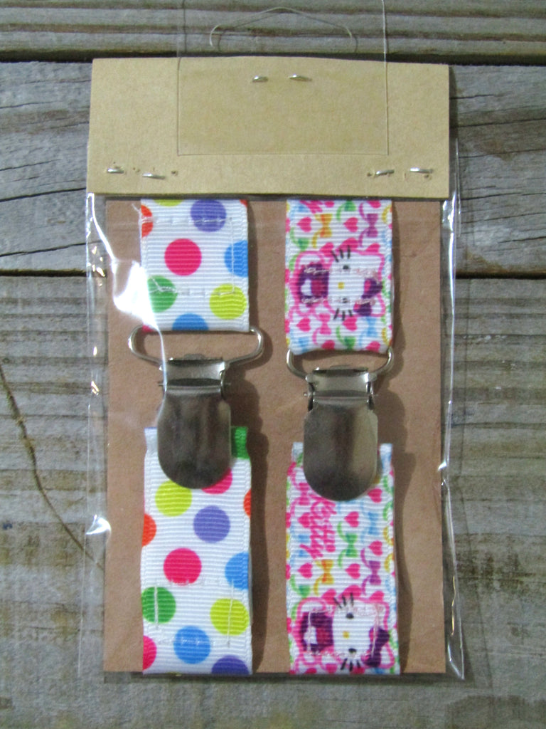 Pacifier straps,2 pack-Hello Kitty,coloured spots