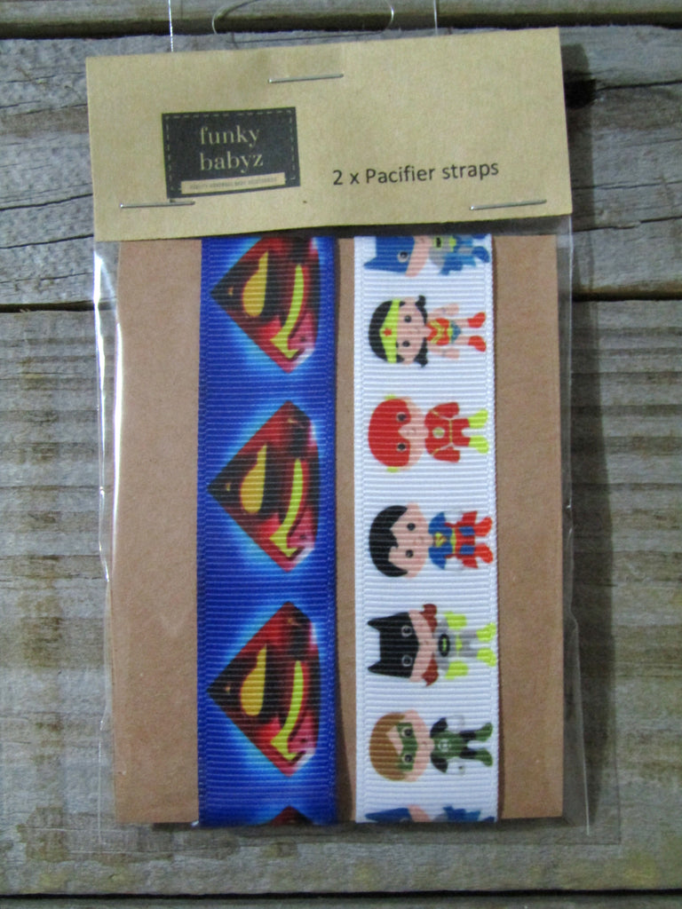 Pacifier straps,2 pack-Superheroes