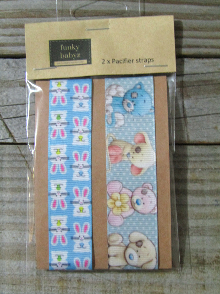 Pacifier straps,2 pack-Teddy bears,bunny rabbits