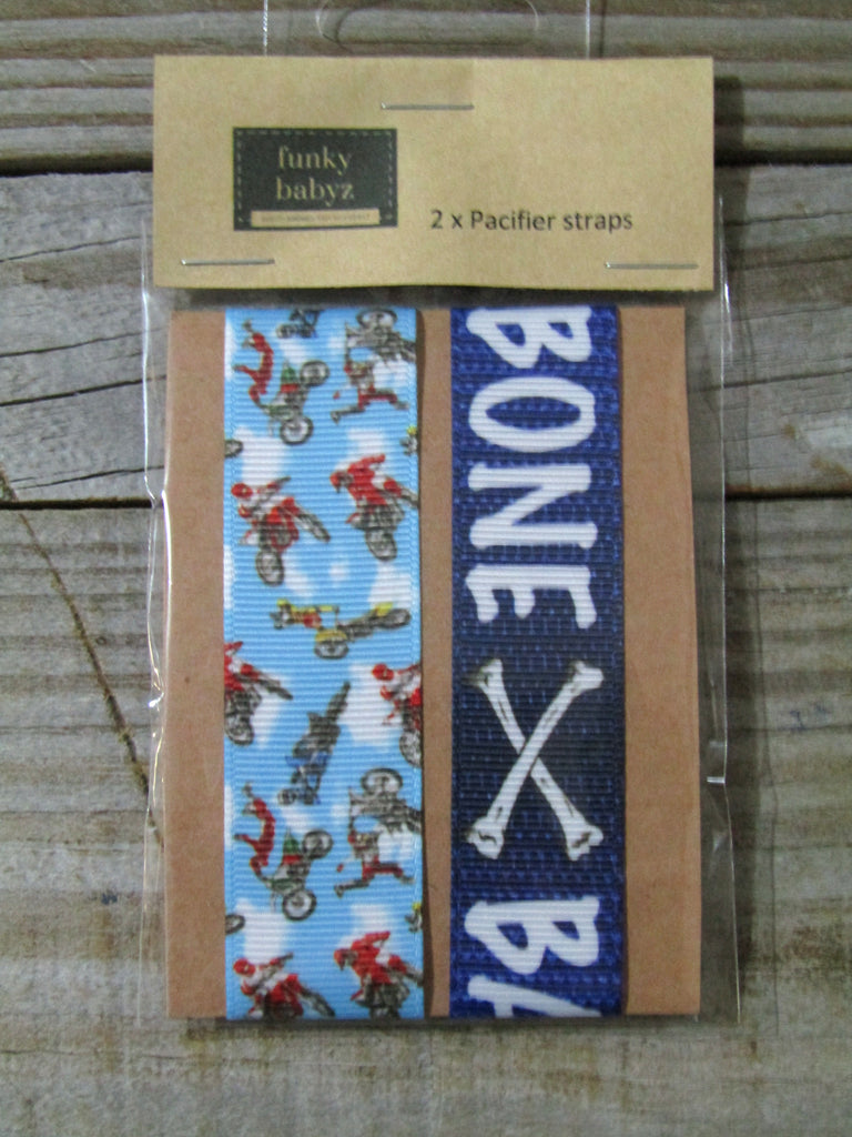 Pacifier straps,2 pack-Motorcross,bad to the bone