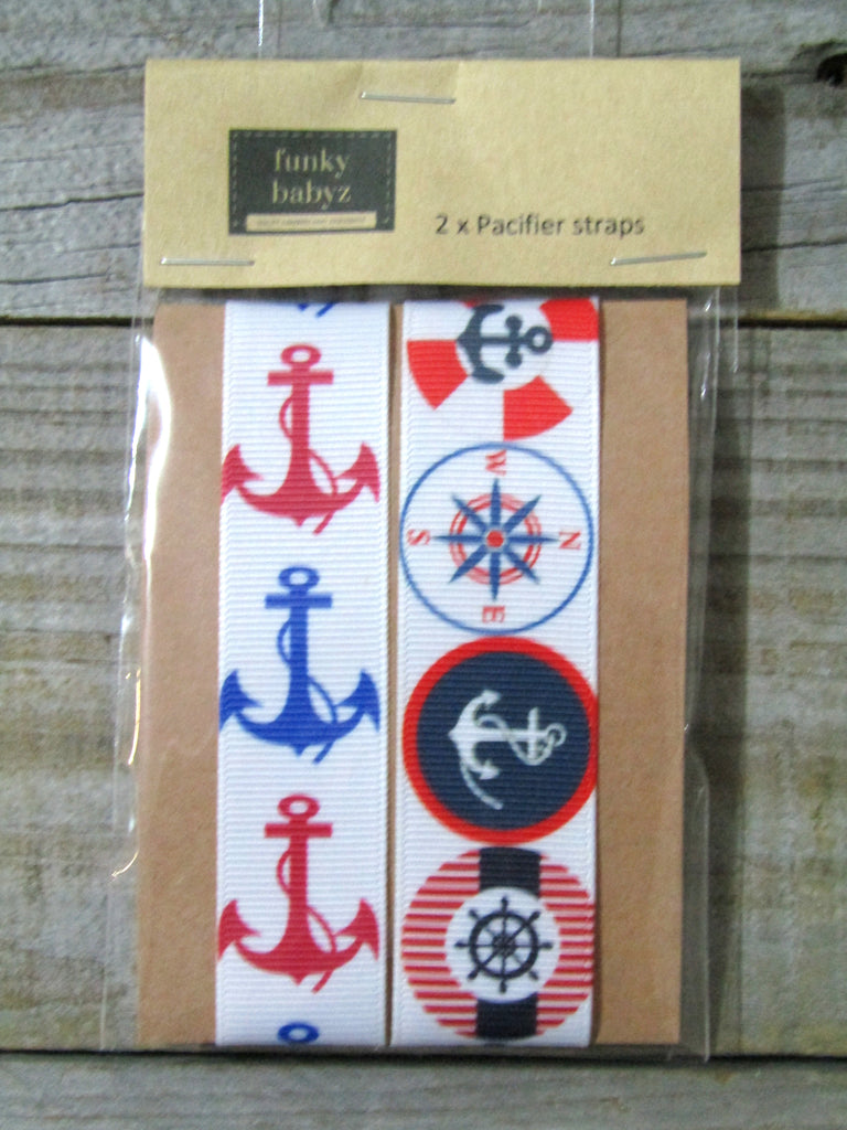 Pacifier straps,2 pack-Little yachty