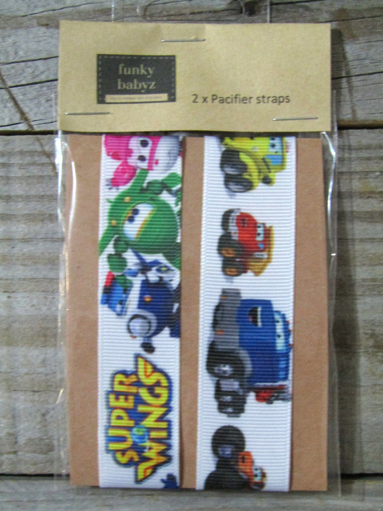 Pacifier straps,2 pack-Planes,trucks