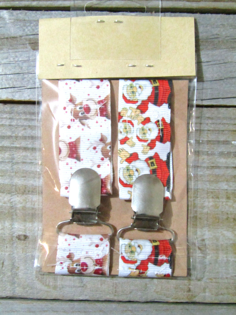 Pacifier straps,2 pack-Christmas-Santa,Rudolph