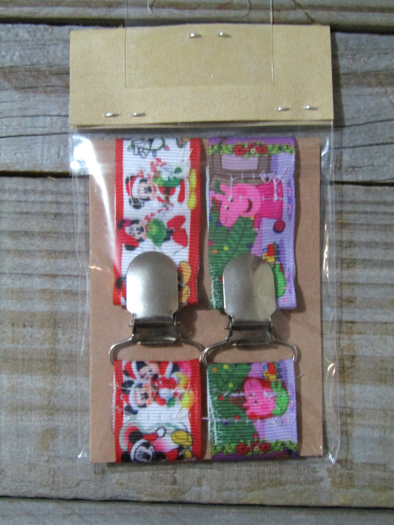 Pacifier straps,2 pack-Christmas-Mickey,Peppa Pig