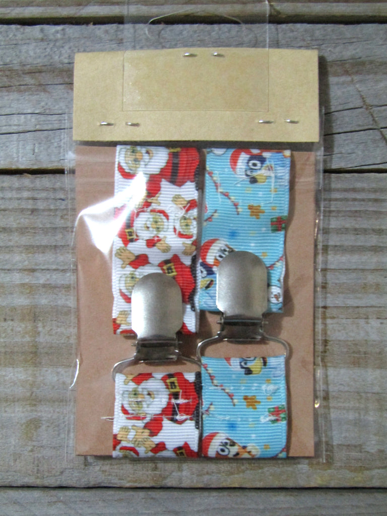 Pacifier straps,2 pack-Christmas-Bluey,Santa