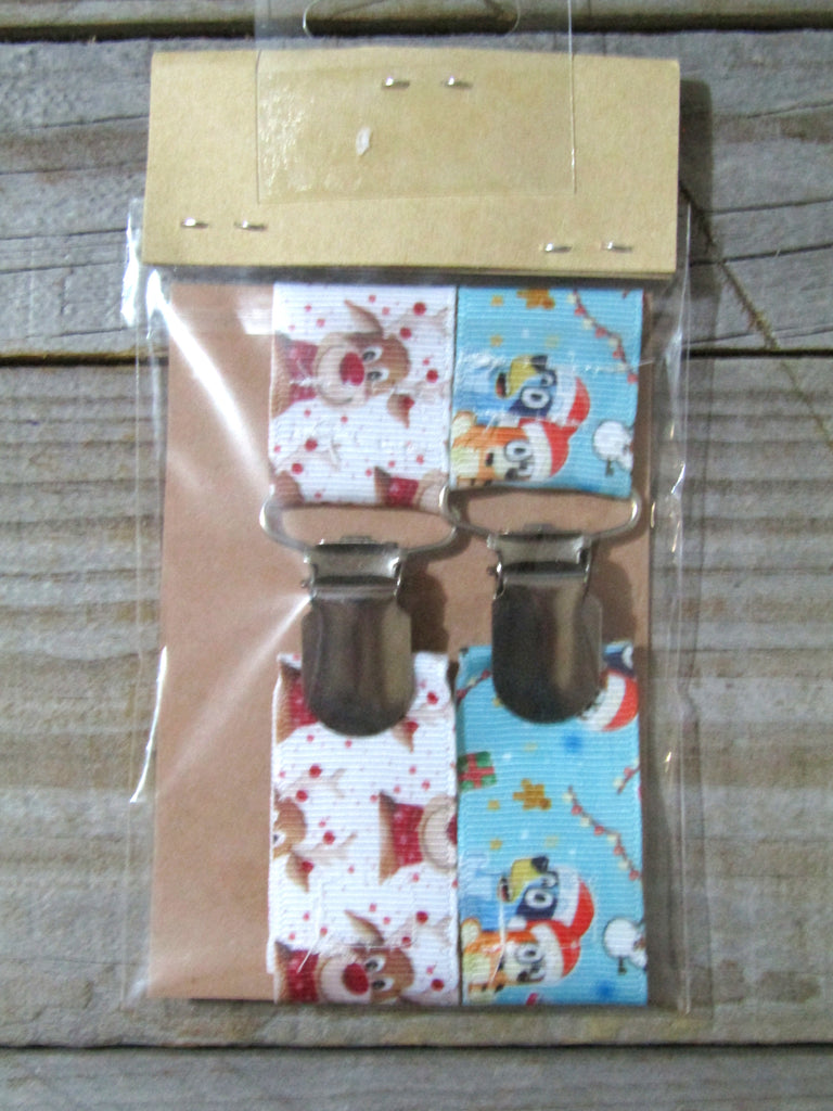 Pacifier straps,2 pack-Christmas-Bluey,Rudolph