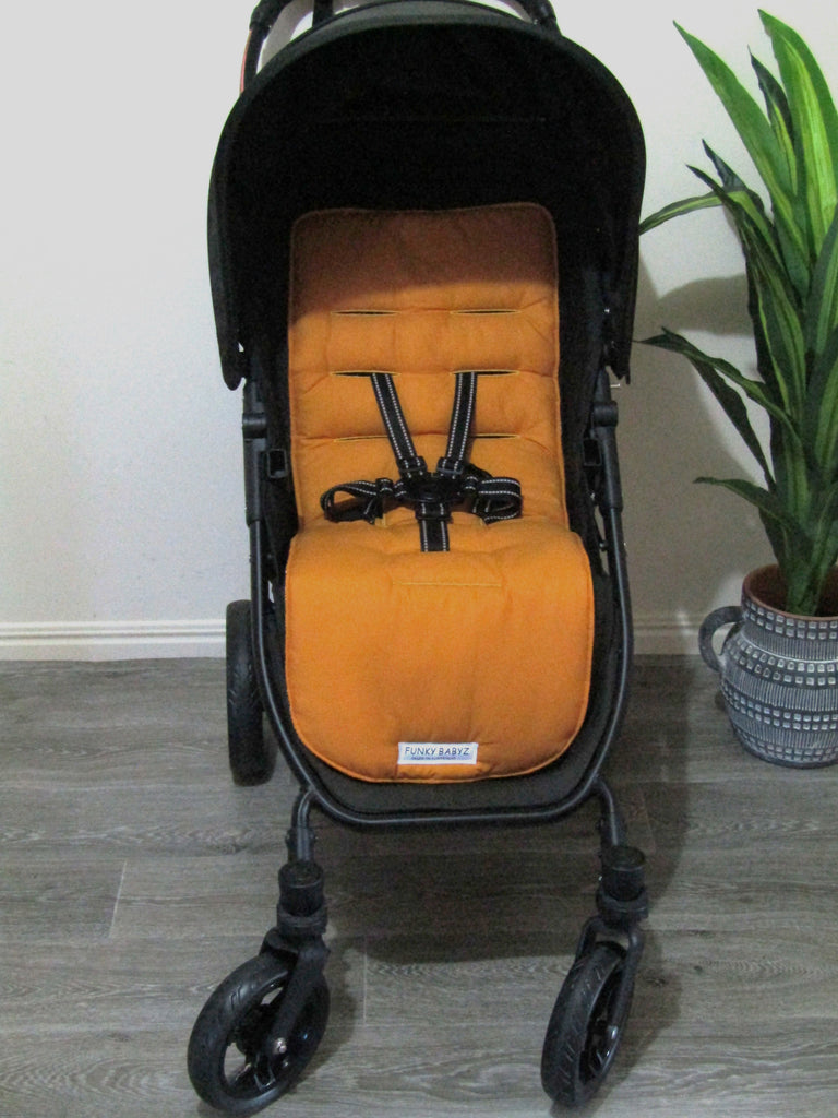 Pram/stroller seat liner-Boho beach stripes