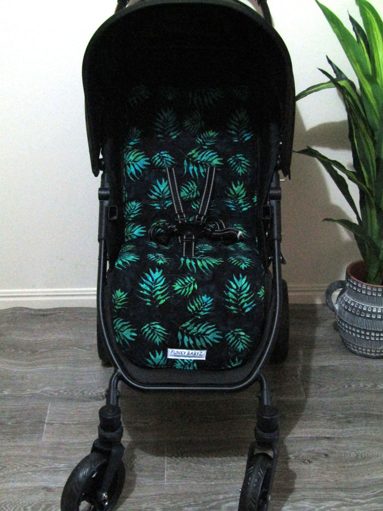 Pram liner set universal,100% cotton-Tie dyed palm leaves