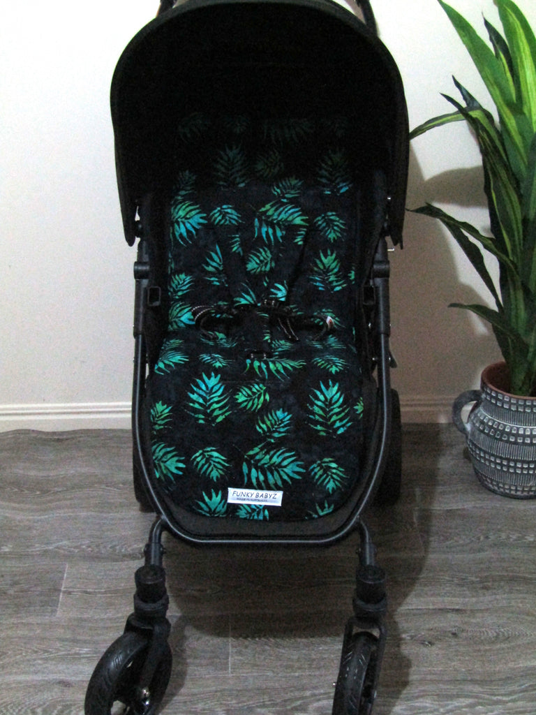 Pram liner set universal,100% cotton-Tie dyed palm leaves