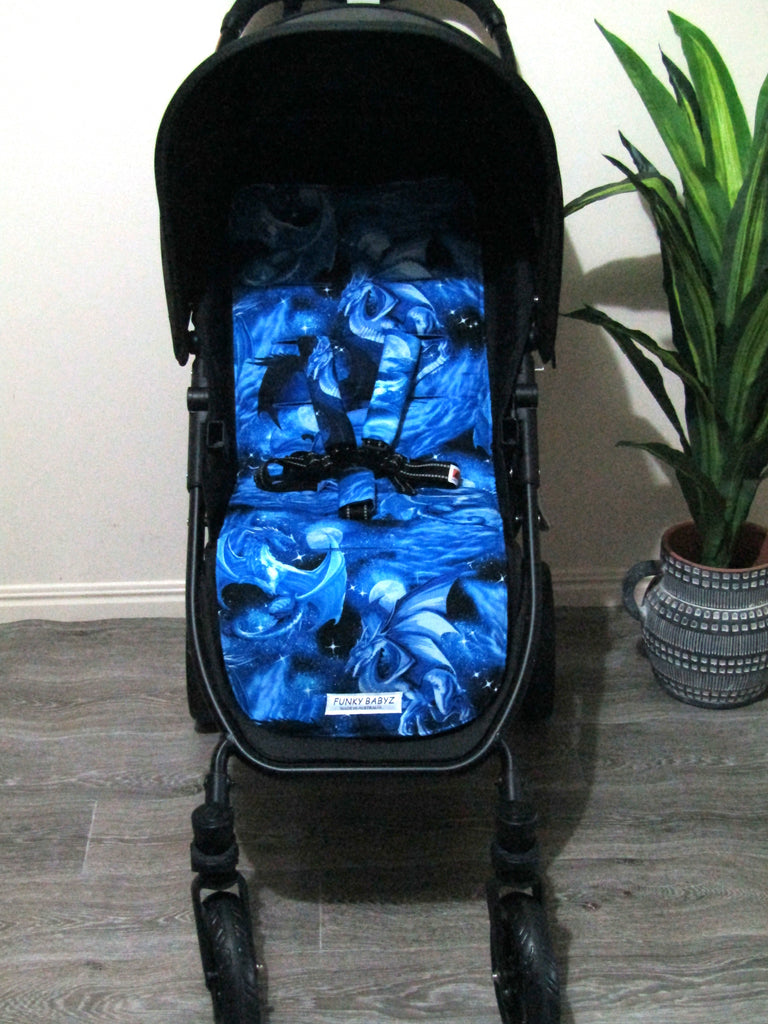 Pram liner set universal,100% cotton-Mystic dragon