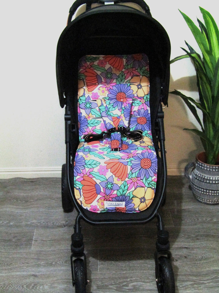 Pram liner set universal,100% cotton-Vintage floral