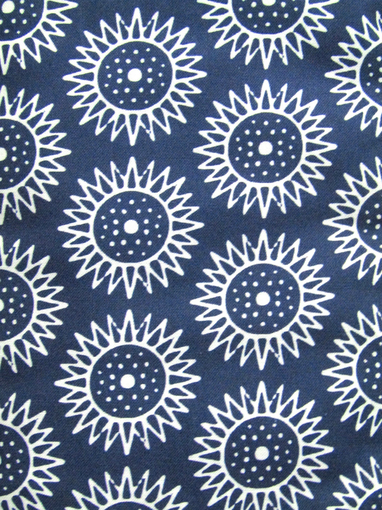 Pram liner set universal,100% cotton-Bohemian blue sunflowers