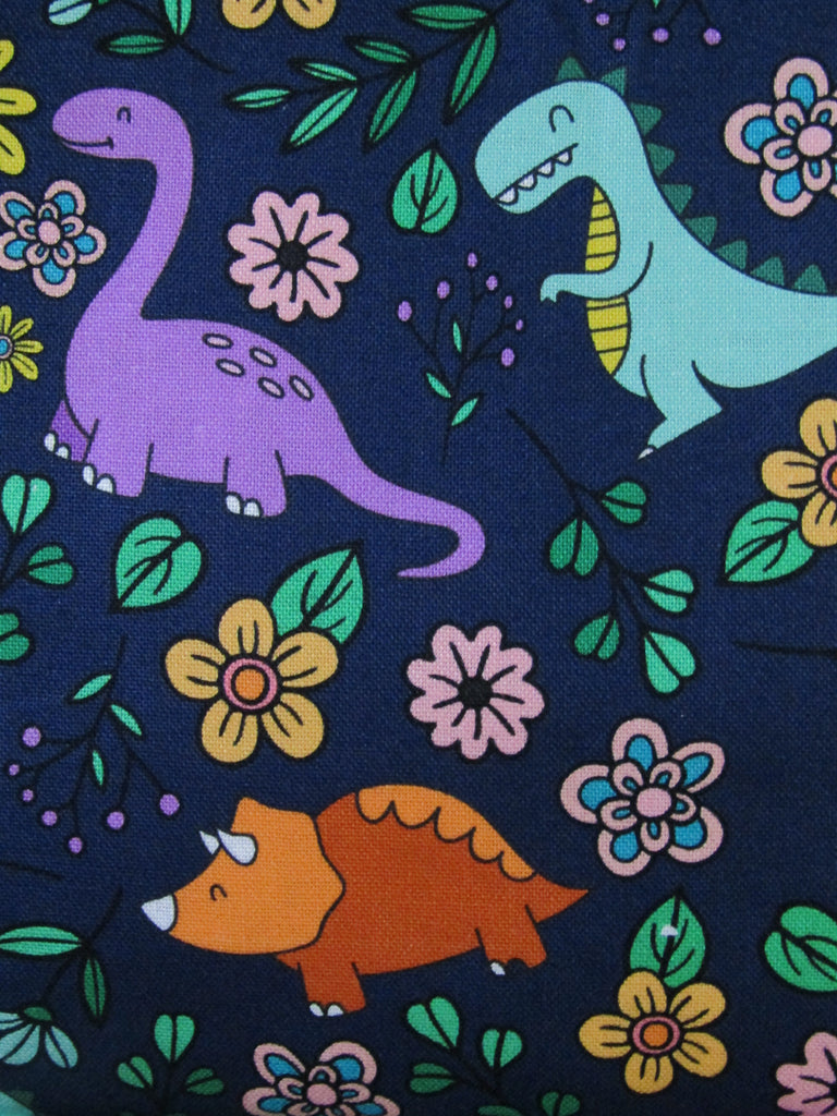Pram/stroller seat liner-Floral dinosaurs**Medium size**