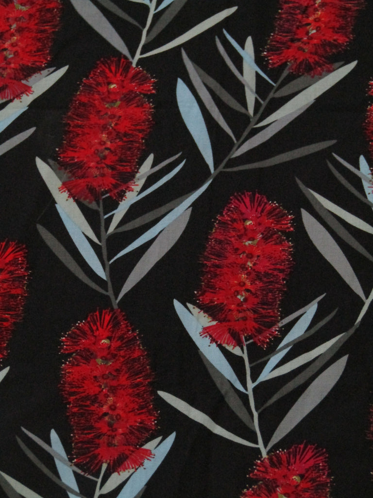 Fitted cot sheet-Australian bottlebrush flowers