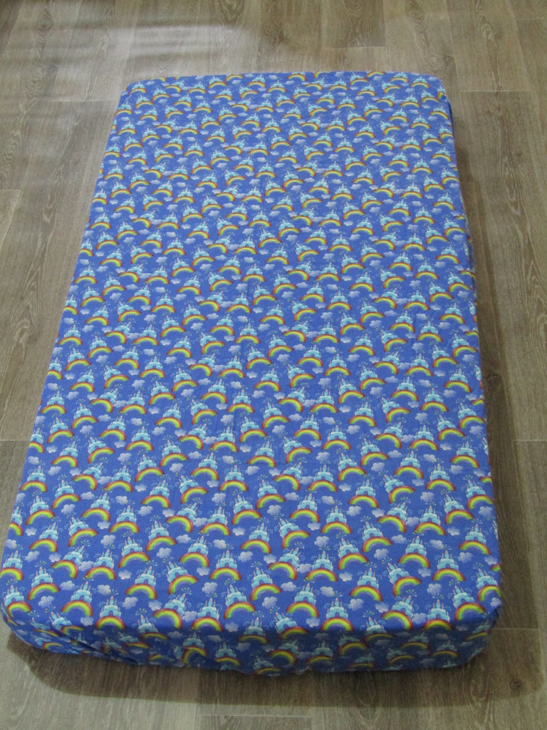 Fitted cot sheet-Pretty fairy castles