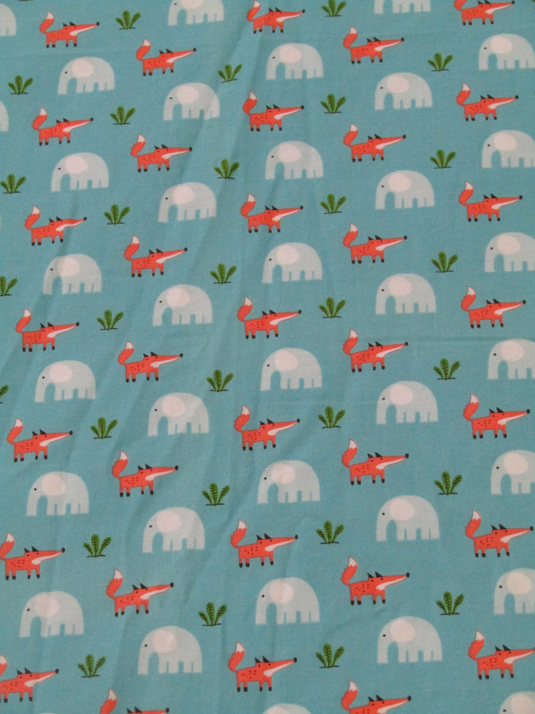 Fitted cot sheet-Fox & elephant friends