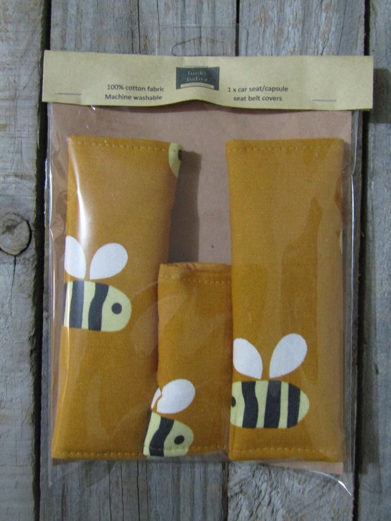 Baby capsule/car seat belt covers-Buzzing bees