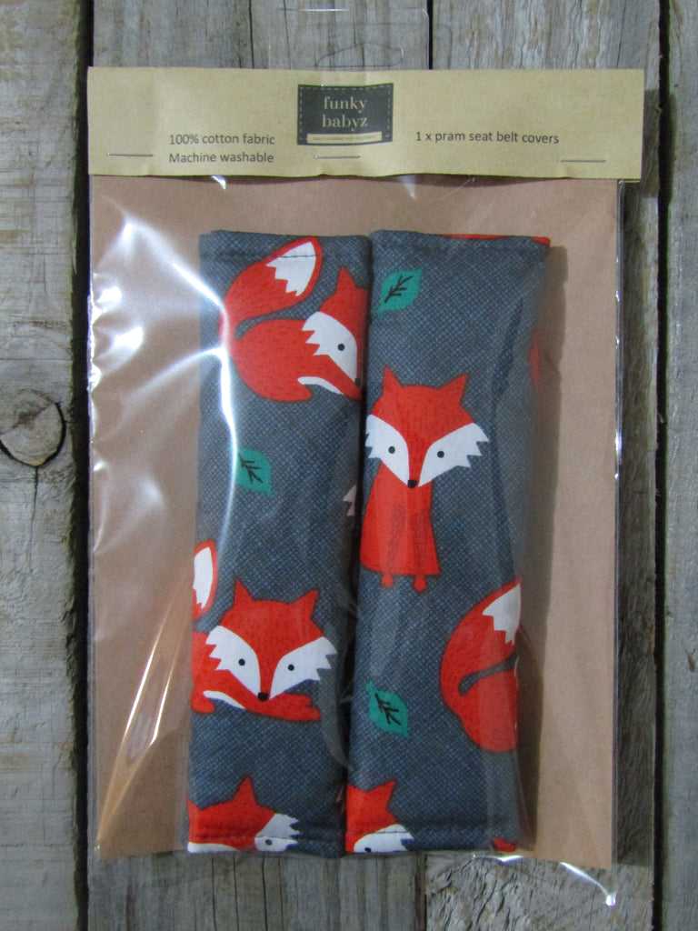 Seat belt covers-Woodland foxes