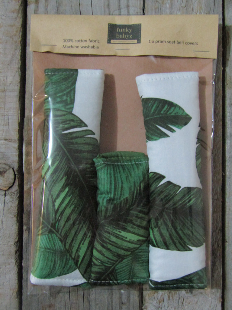 Seat belt covers-Large palm leaves