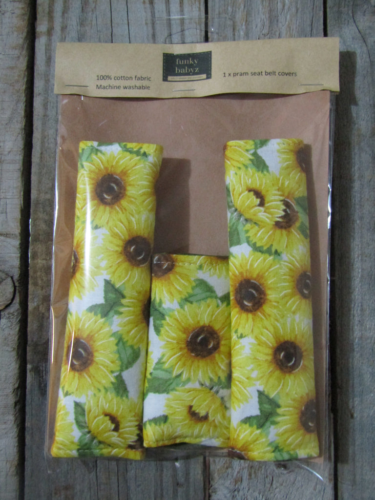 Seat belt covers-Sunflowers