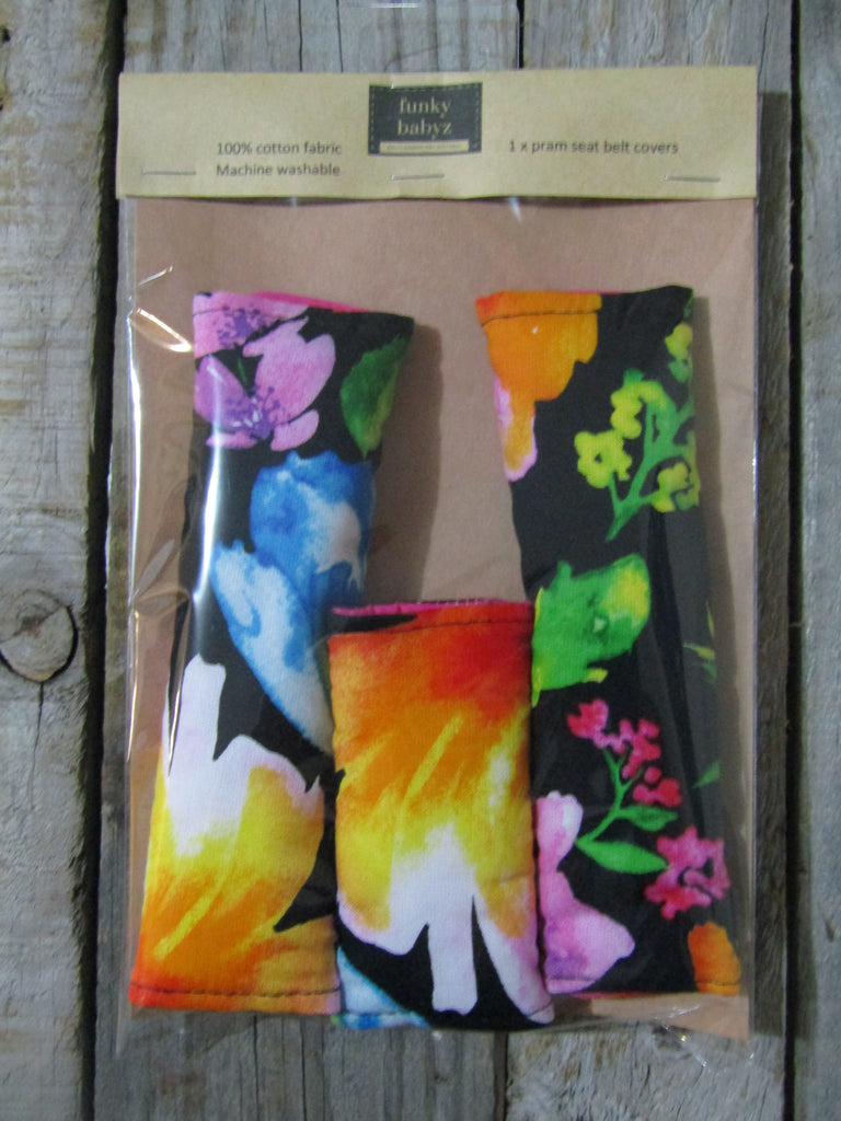 Seat belt covers-Large summertime flowers