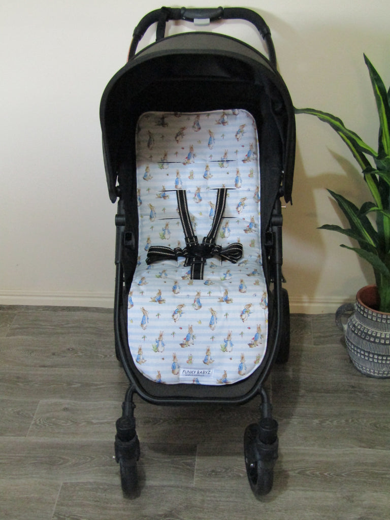 Pram liner set universal,100% cotton-Rabbit stripe