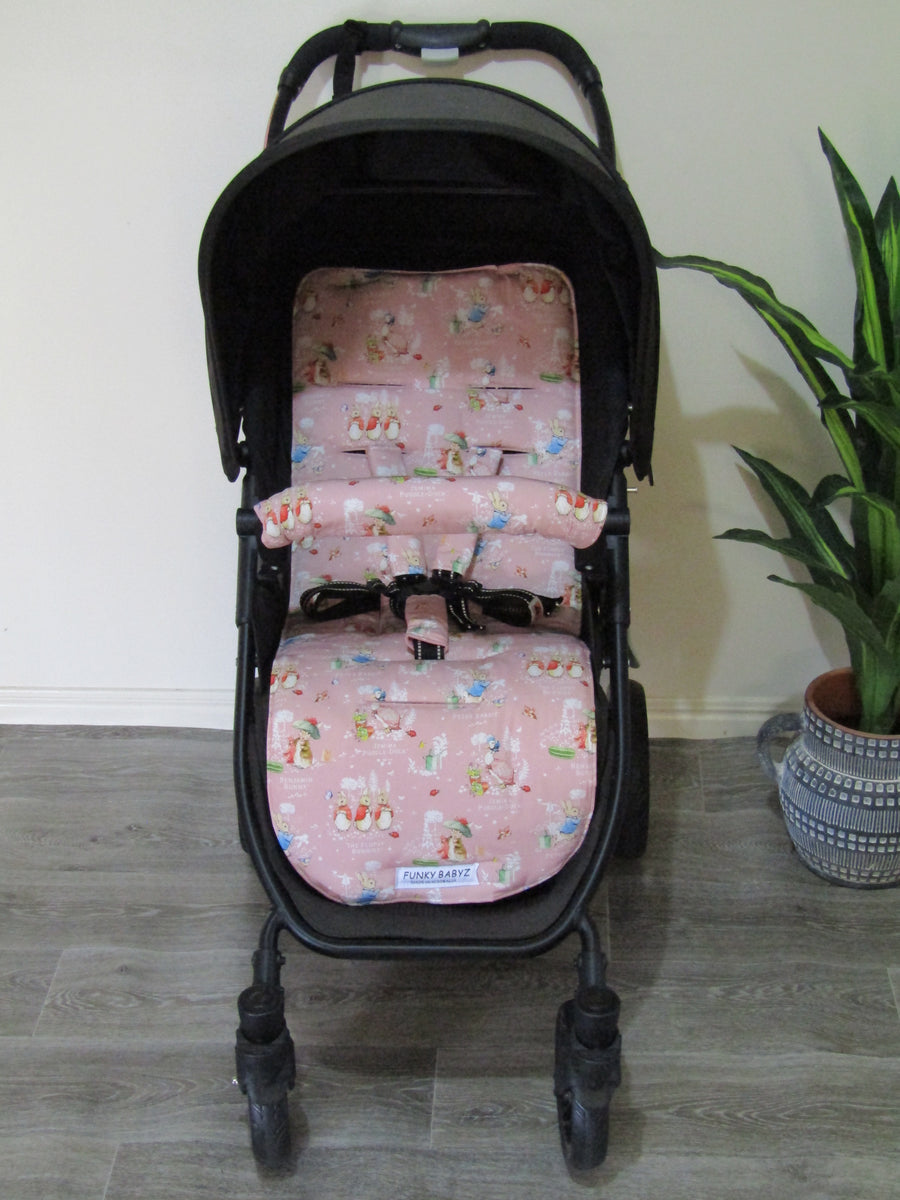 Pram liner set universal,100% cotton-Peter rabbit & friends,pink ...