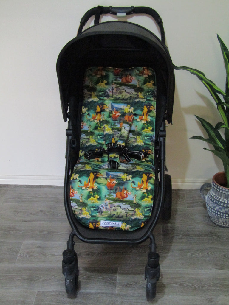 Pram liner set universal,100% cotton-Lion,adventures