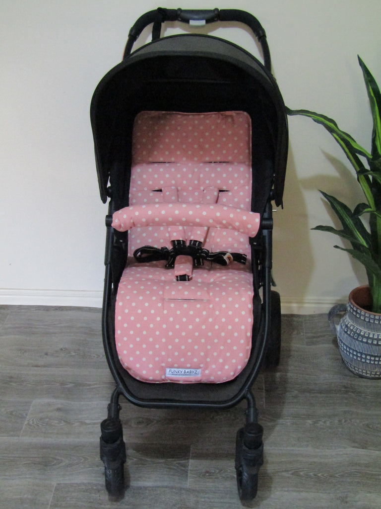 Pram/stroller seat liner-Organic spots,pink-Last one**Medium size**