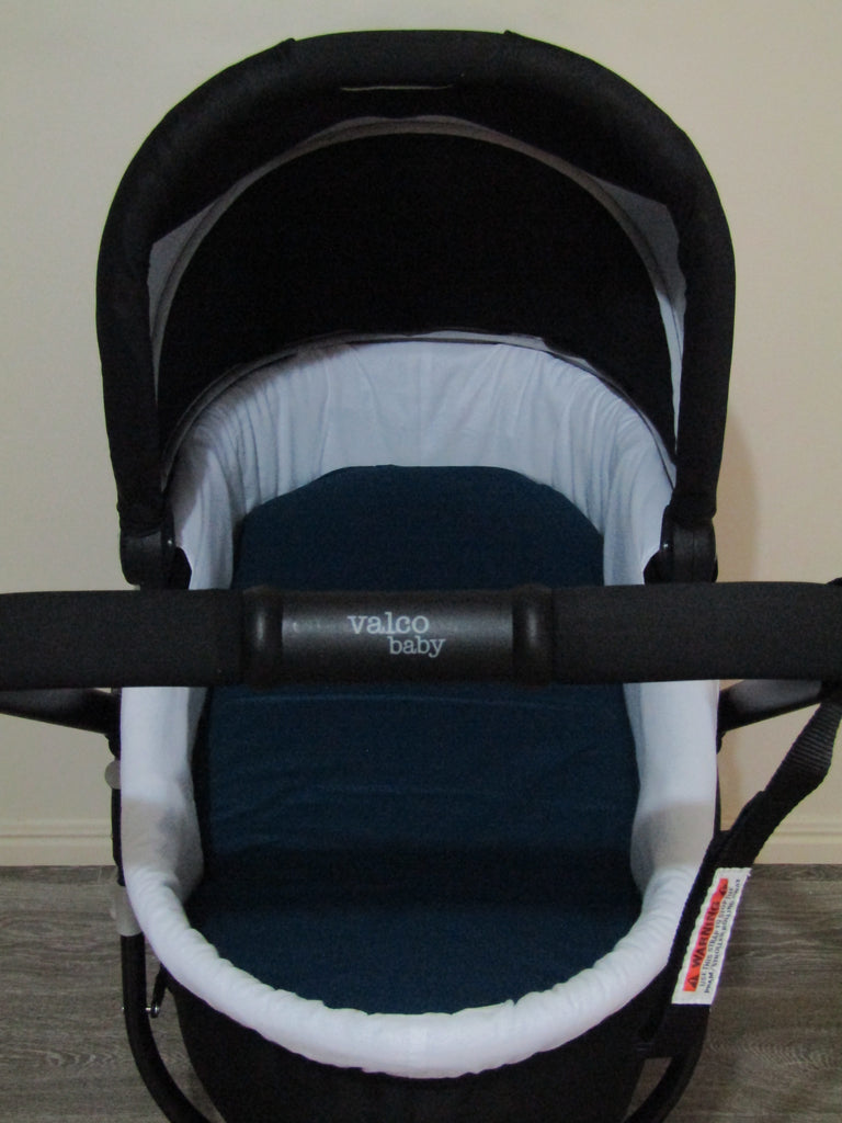 Pram/stroller bassinet liner-Organic gingham,black
