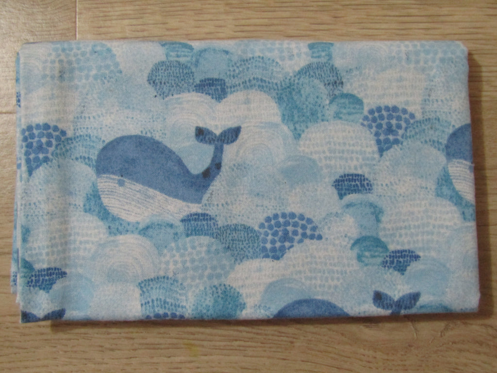 Flannelette baby wrap,blanket-Patchwork whale