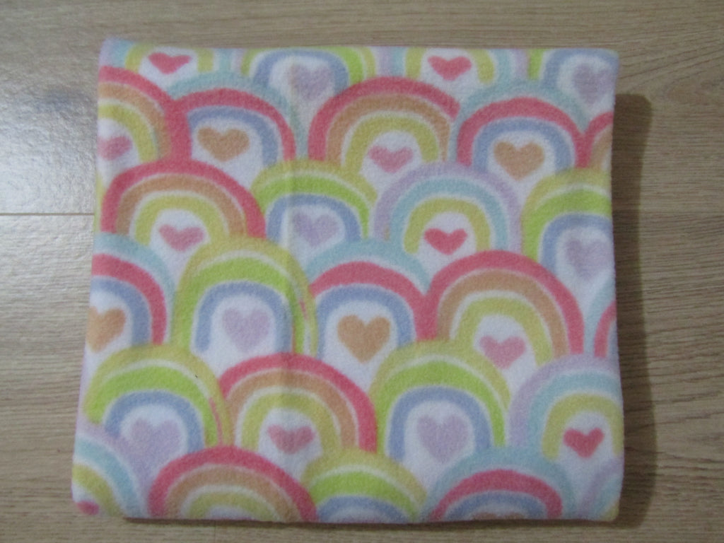 Soft Fleecy Blanket-Pastel rainbow,hearts