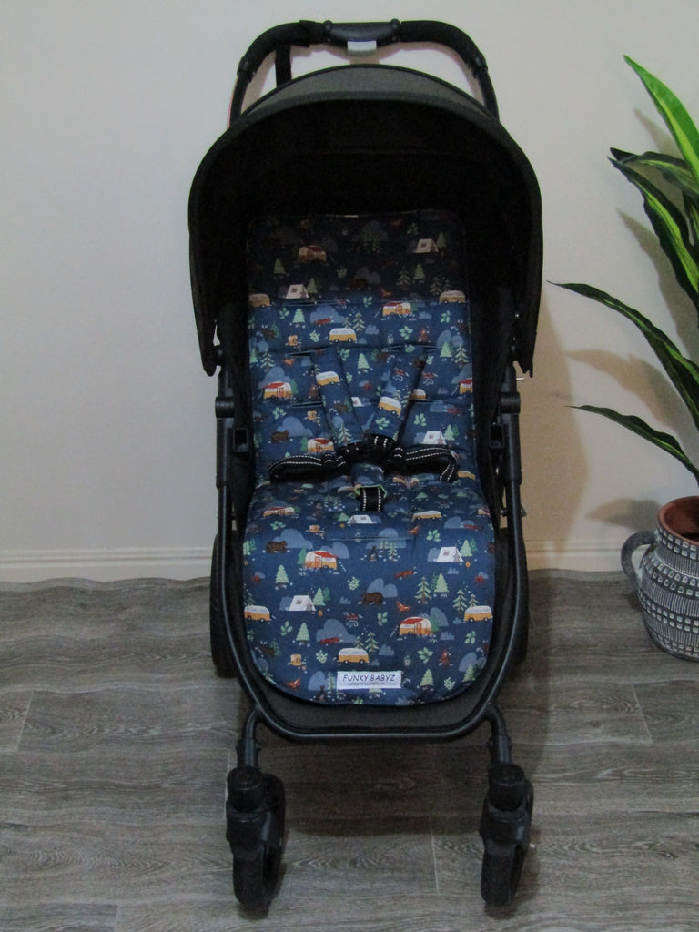 Pram liner set universal,100% cotton-Little camper