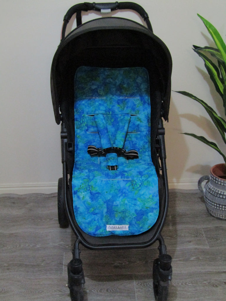 Pram liner set universal,100% cotton-Tie dyed turtles