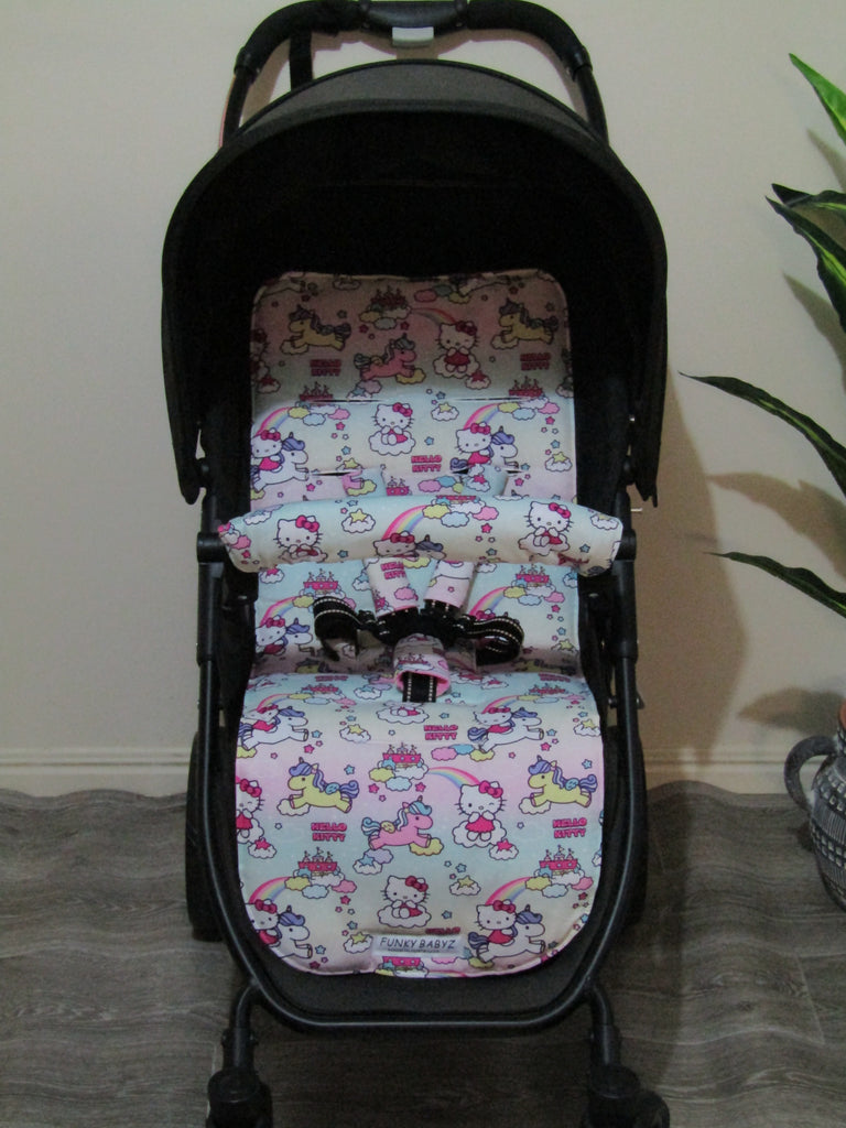 Pram liner set universal,100% cotton-Kitty