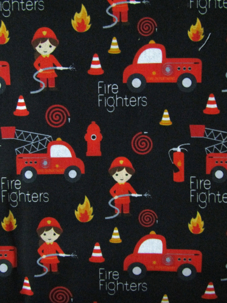 Pram belly bar cover-Little firemen and fire trucks