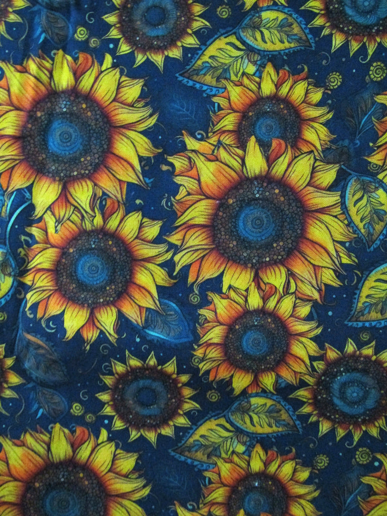 Pram/stroller seat liner-Retro sunflowers