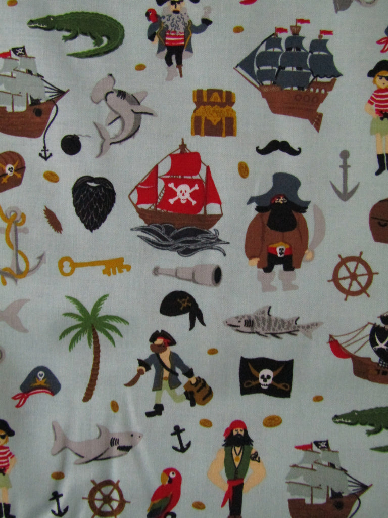 Pram liner set universal,100% cotton-Pirate island