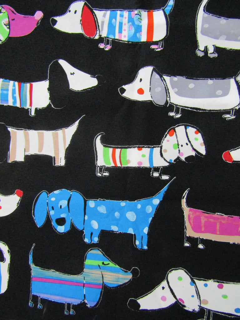 Pram liner set universal,100% cotton-Silly sausage dogs