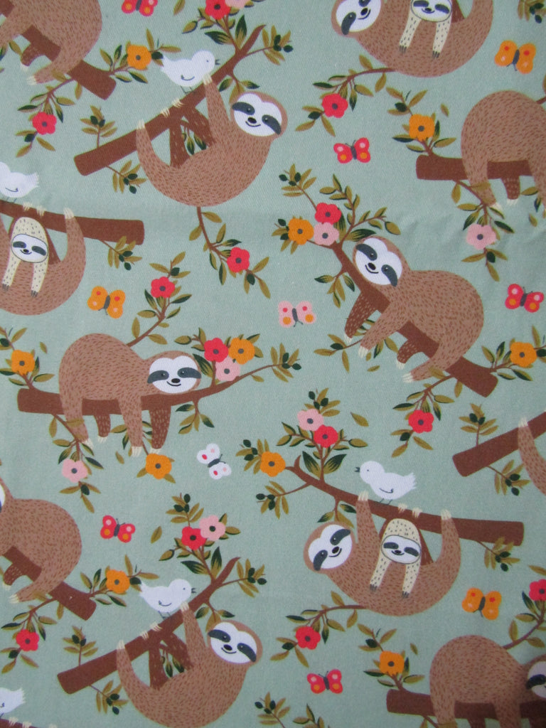 Pram liner set universal,100% cotton-Pretty sloths