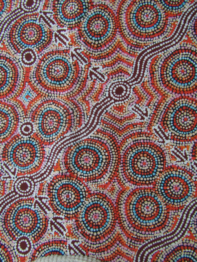 Shopping trolley seat liner-Australian indigenous,red kangaroo dreaming