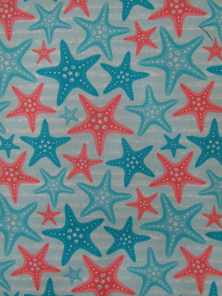 Shopping trolley seat liner-Pink & blue starfish