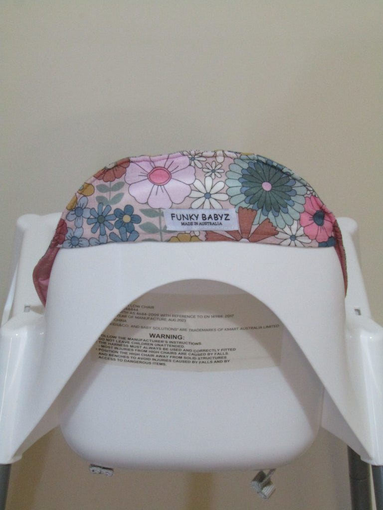 Small size universal high chair liner set-Pretty pastel flowers