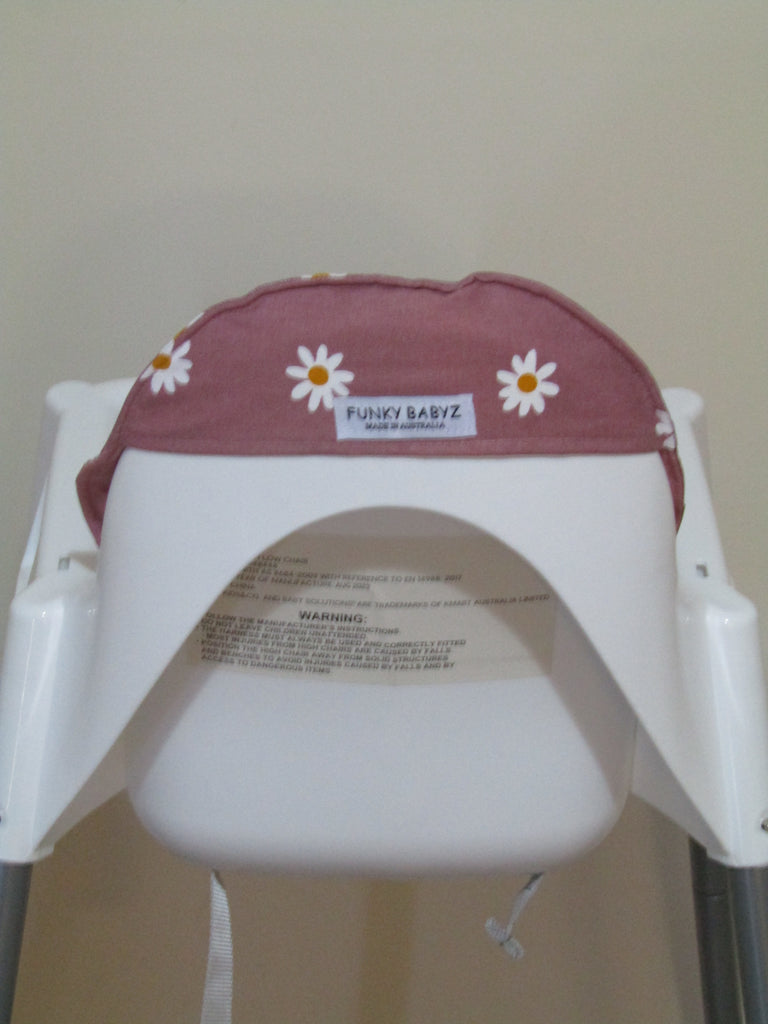 Small size universal high chair liner set-Daisy flowers,dusty pink